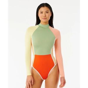 RIP CURL Trippin Long Sleeve Surf Suit Colorblock, UPF 50, Sz S